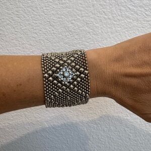 SG Liquid Metal Silver Bracelet with Swarovski Crystals